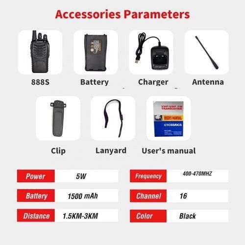 Baofeng Radio Call Walkie Talkie Two-Way Pair - Black