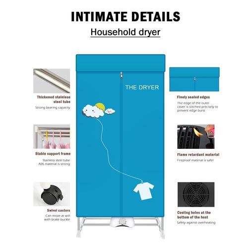 DOCKCASE Portable Dryer,110V 1000W Electric Clothes Dryer Machine Double layer Stackable Clothes Drying Rack for Apartments, RV,Laundry,and More