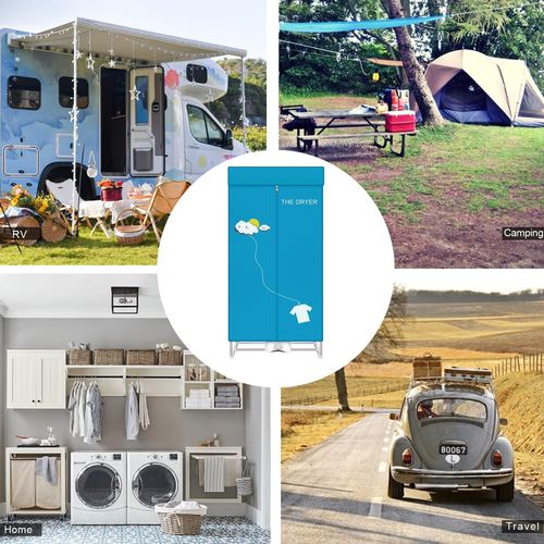 DOCKCASE Portable Dryer,110V 1000W Electric Clothes Dryer Machine Double layer Stackable Clothes Drying Rack for Apartments, RV,Laundry,and More