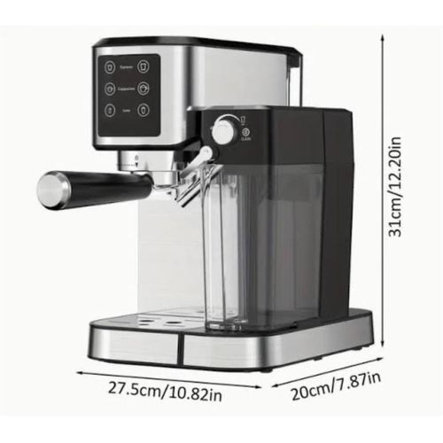 Dsp Cappuccino Maker Stainless Steel Coffee Maker Espresso Machine with Milk Tank- Color Silver