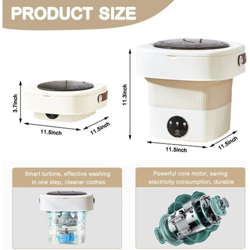 Boma Small Portable Washing Machine, Mini Washer 4.5L High Capacity with 3 Modes Deep Cleaning for Underwear, Baby Clothes, or Small Items, Foldable Washing Machine for Apartments, Camping, Travel -Multicolor