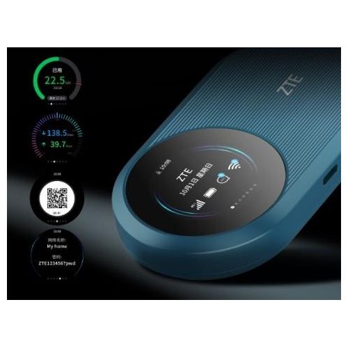 ZTE U10S Pro Portable Mobile 4G MiFi 6 Pocket WiFi Router With Informative Display- Multicolor