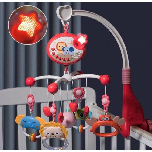 Baby Crib Mobile Bed Bell Hanging Holder Music Box Arch Night Light Newborn
