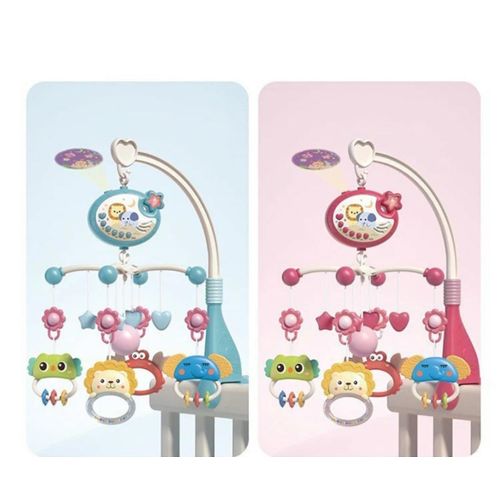 Baby Crib Mobile Bed Bell Hanging Holder Music Box Arch Night Light Newborn