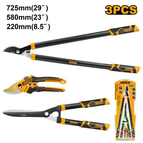 INGCO HLT76033 - 3 Pcs Garden Shears Set - Orange