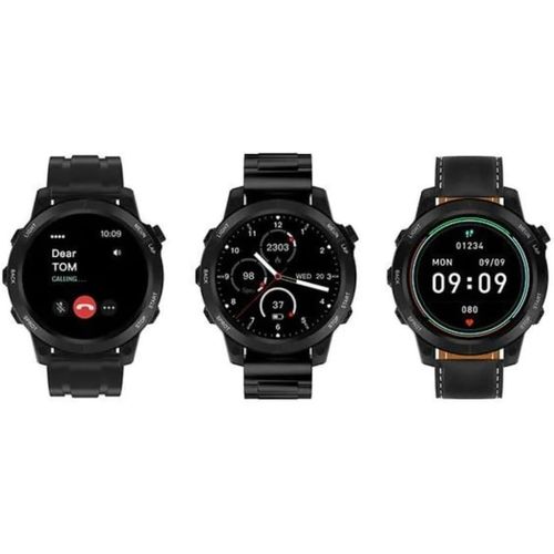 1 Piece Of RW- 46 Men Smart Watch With 3 Pairs Straps HD IPS AMOLED Display Waterproof Smartwatch App Control Heart Rate GPS And Fitness Smart Watch With Wireless Charger And Torch Light -Multicolor
