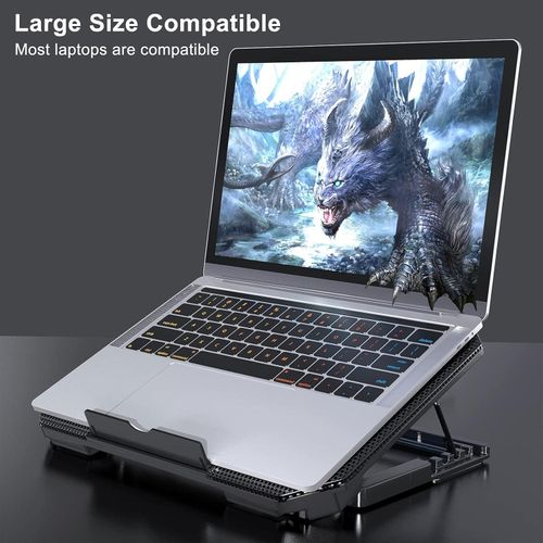Laptop Cooler Cooling Pad Slim Portable USB Powered (2Fans) Portable Height Adjustable Laptop Cooling Fan Stand Holder Riser Up to 17