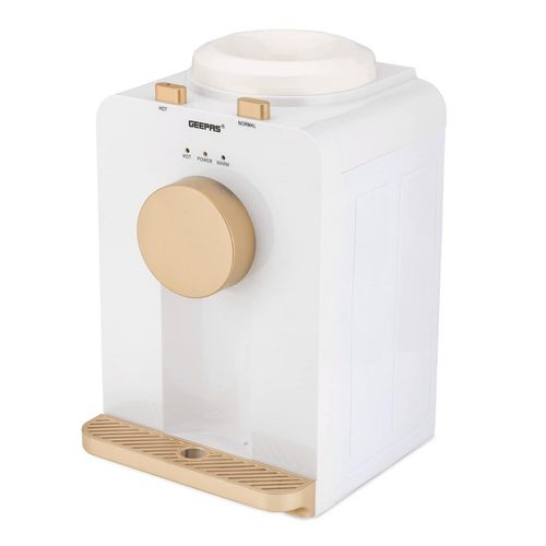 Geepas Hot And Warm Normal Water Dispenser, Normal and Hot, Two Taps Counter Top -White
