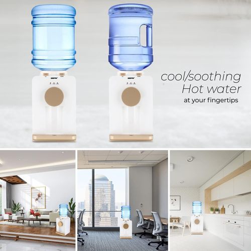 Geepas Hot And Warm Normal Water Dispenser, Normal and Hot, Two Taps Counter Top -White