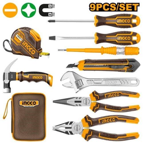 INGCO 9 Piece Hand Tools Set - Silver