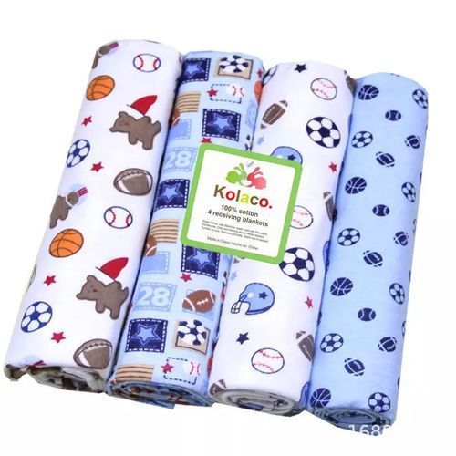 Baby 4Pcs/Pack 100% Cotton Baby Receiving Bedsheets - MultiColour