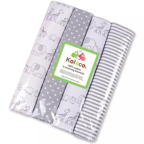 Baby 4Pcs/Pack 100% Cotton Baby Receiving Bedsheets - MultiColour