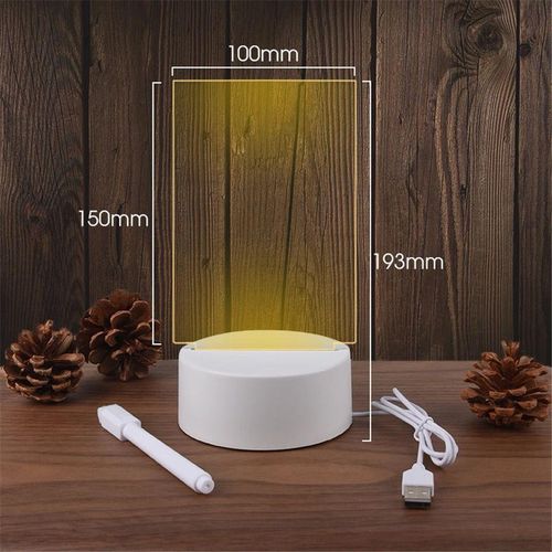 Acrylic Night Light Transparent Message Board With Writing Pen Bedroom Creative Memo Writing Plate Table Lamp For Office Home