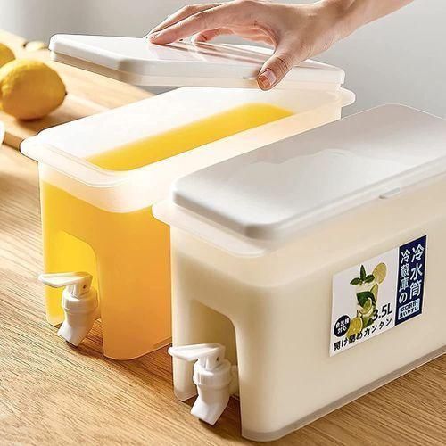 3.5L Fridge Beverage Dispenser With Faucet In Refrigerator Container, Colourless.