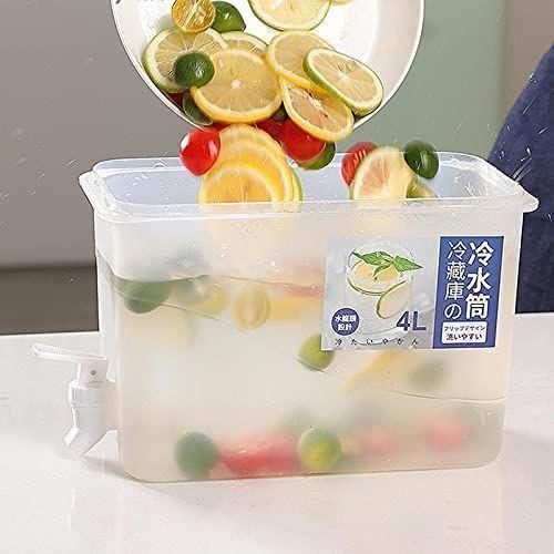3.5L Fridge Beverage Dispenser With Faucet In Refrigerator Container, Colourless.