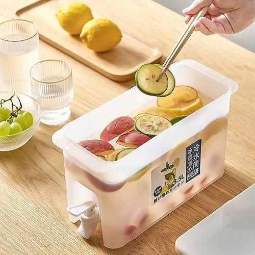 3.5L Fridge Beverage Dispenser With Faucet In Refrigerator Container, Colourless.