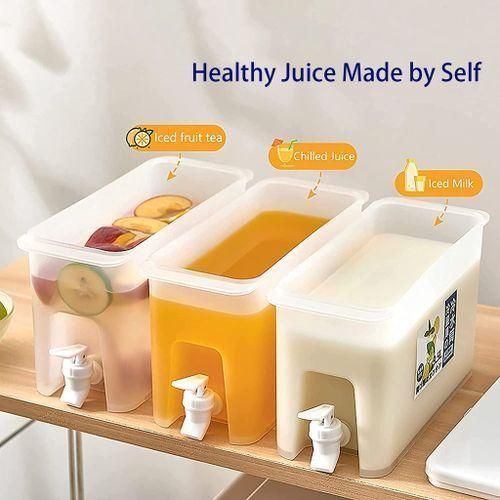 3.5L Fridge Beverage Dispenser With Faucet In Refrigerator Container, Colourless.