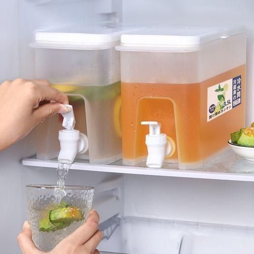 3.5L Fridge Beverage Dispenser With Faucet In Refrigerator Container, Colourless.
