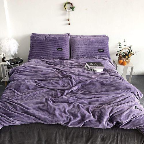 4 Pieces Bedding Set, Duvet Purple