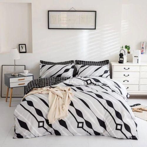Duvet set with 1 Duvet 1 Bedsheet and 2 pillowcases White