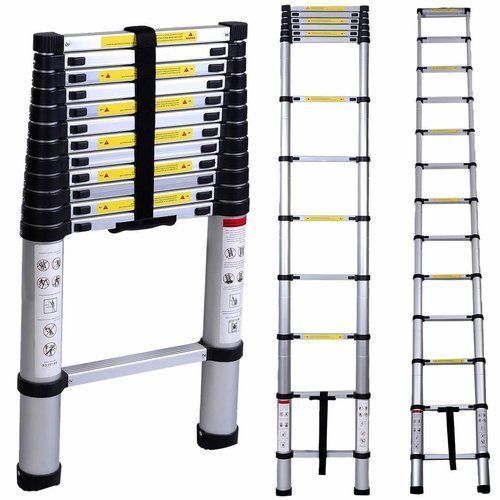 Other 11 Steps Aluminum Telescopic Extension Ladder 3.2m-Silver.