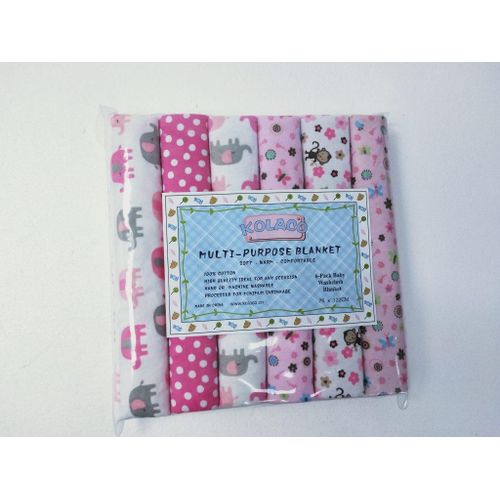 Girl Baby 6Pcs Pack 100% Cotton Baby Receiving Bedsheets