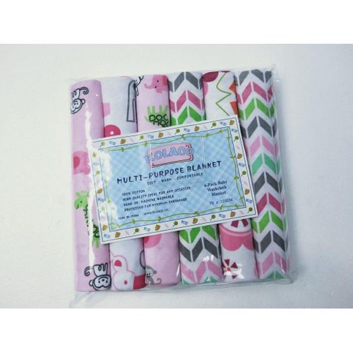 Girl Baby 6Pcs Pack 100% Cotton Baby Receiving Bedsheets