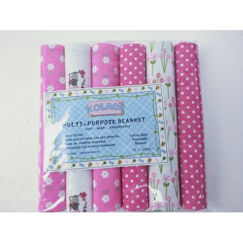 Girl Baby 6Pcs Pack 100% Cotton Baby Receiving Bedsheets