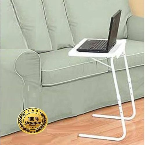 Table Mate  Adjustable Metallic Table For Computer, Eating Or Work, - White,