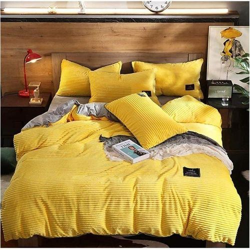 4 Pieces Bedding Set, Duvet Yellow