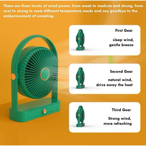 1Pc Mini Electric Fan With a Drawer Rotatable Head USB Portable Speed Adjustment Fan for Home Office Bedroom Dormitory- Multicolor