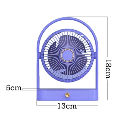1Pc Mini Electric Fan With a Drawer Rotatable Head USB Portable Speed Adjustment Fan for Home Office Bedroom Dormitory- Multicolor