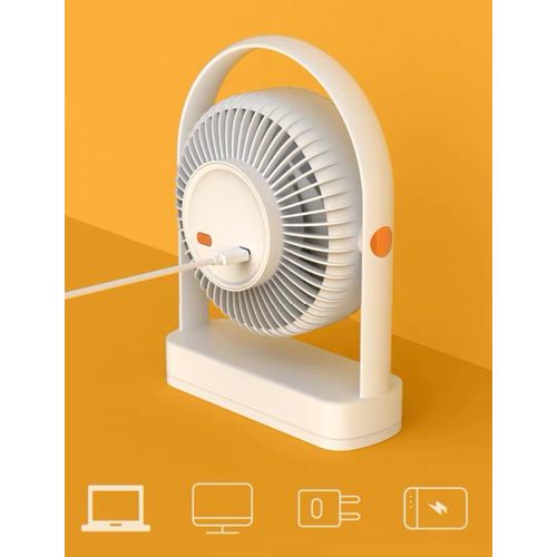 1Pc Mini Electric Fan With a Drawer Rotatable Head USB Portable Speed Adjustment Fan for Home Office Bedroom Dormitory- Multicolor