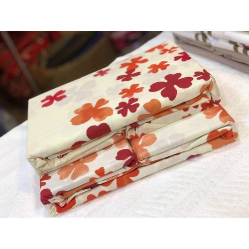 Floral Bedsheets With Pillow Cases White