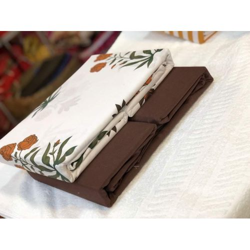 Floral Bedsheets With Pillow Cases White