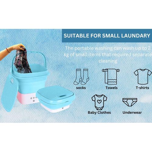 Portable Foldable Camping Mini Washing Machine With Touch Screen And Timer Reusable For Travel Apartmentsand Dormitory  Underwear Socks Personal Clothes Washer