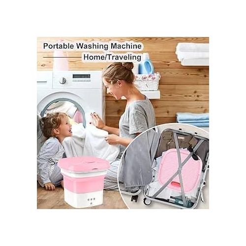 Portable Foldable Camping Mini Washing Machine With Touch Screen And Timer Reusable For Travel Apartmentsand Dormitory  Underwear Socks Personal Clothes Washer