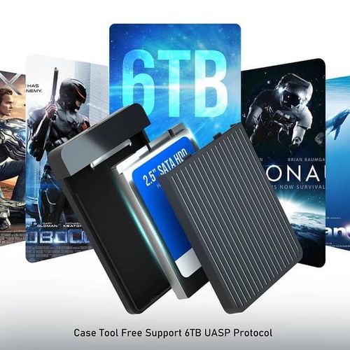 USB 3.2 Gen 1 Type C Ultra Speed Hard Drive Enclosure, Size 2.5 Inch Micro Portable Disk, Easy Convert SSD & HDD From Internal to External 6TB HDD Notebook Adapter -Black