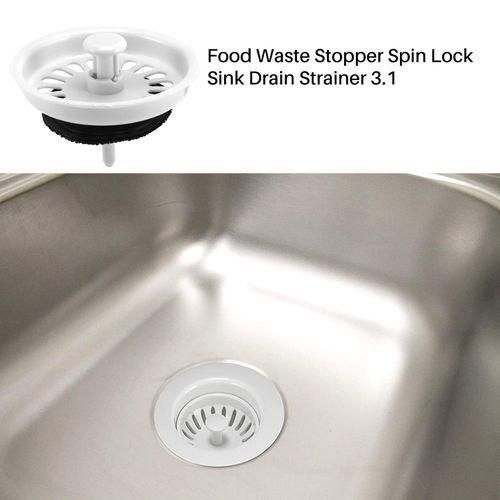 Food Waste Stopper Spin Lock Sink Drain Strainer 3.1" Dia W