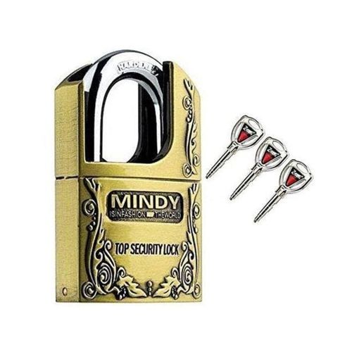 Mindy Secure Padlock-Made Of Steel - Golden