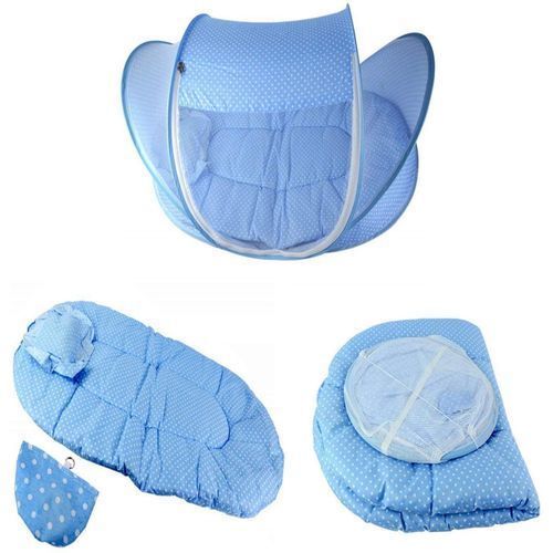 Happy Baby Portable Baby Travel, Bed With Mosquito Net - Blue
