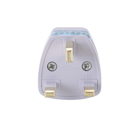 1 Piece Of UK Plug Adapter 3 Pin Universal Adapter Travel Adapter China Converter EU Socket To UK Plug- White