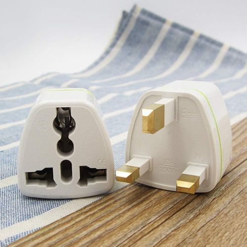 1 Piece Of UK Plug Adapter 3 Pin Universal Adapter Travel Adapter China Converter EU Socket To UK Plug- White