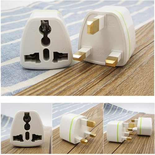 1 Piece Of UK Plug Adapter 3 Pin Universal Adapter Travel Adapter China Converter EU Socket To UK Plug- White