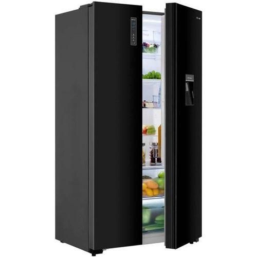 Hisense 670 Liters Side-by-side Refrigerator With Dispenser - Black Mirrow 3 Years Warranty