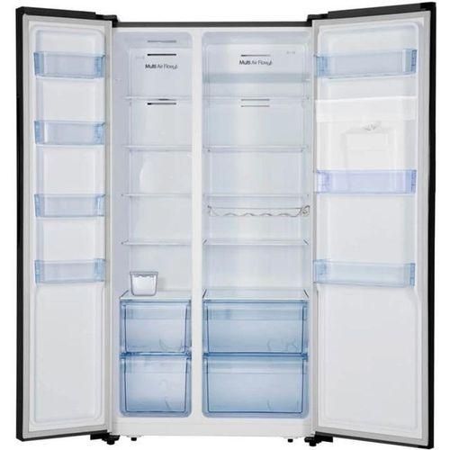 Hisense 670 Liters Side-by-side Refrigerator With Dispenser - Black Mirrow 3 Years Warranty