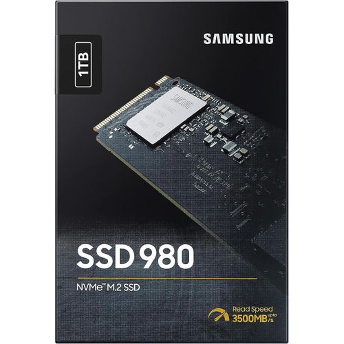 980 SSD 1TB PCle 3.0x4, NVMe M.2 2280, Internal Solid State Drive, Storage for PC, Laptops, Gaming and More, HMB Technology, Intelligent Turbowrite, Speeds of up-to 3,500MB/s, MZ-V8V1T0B/AM - Black