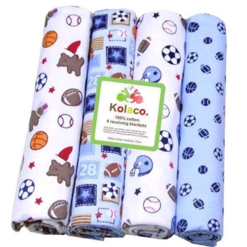 Boy Baby 4Pcs Pack 100% Cotton Baby Receiving Bedsheets