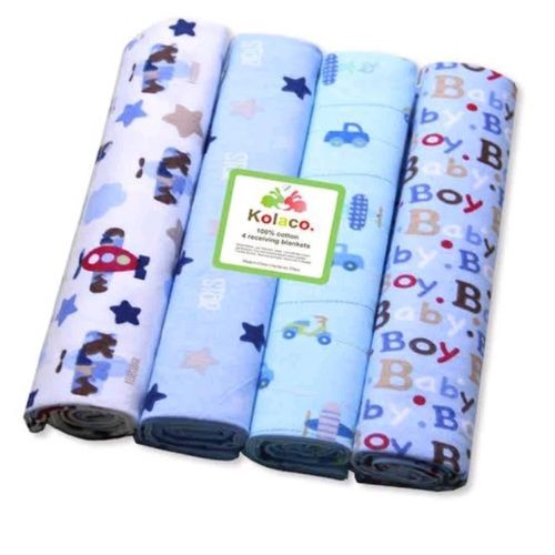 Boy Baby 4Pcs Pack 100% Cotton Baby Receiving Bedsheets