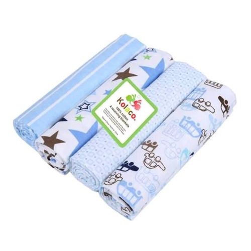 Boy Baby 4Pcs Pack 100% Cotton Baby Receiving Bedsheets
